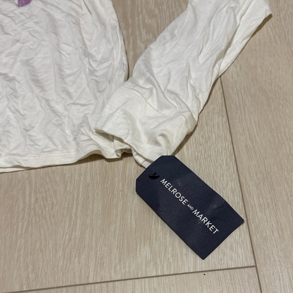 Melrose and Market White 'Unity' Rainbow Long Sleeve Tee - Picture 3 of 6